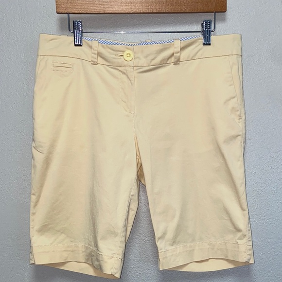 Tommy Hilfiger Pants - Tommy Hilfiger Women's Butter Yellow Flat Front Bermuda Shorts 3675